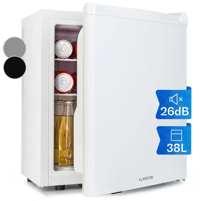 Image de Klarstein mini réfrigérateur pour chambre, mini réfrigérateur pour boissons, snacks et cosmétiques, petit mini bar, réfrigérateur petit et silencieux, étagères réglables, petit réfrigérateur à produits de soins 5-22°C, 38 L