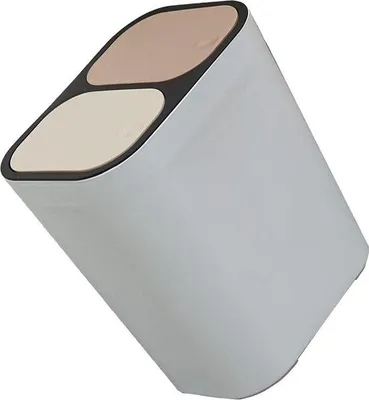 Immagine prodotto di Bidone della spazzatura doppio con coperchio rimovibile - 60 litri - bianco - contenitore a due scomparti - per uso domestico e in ufficio