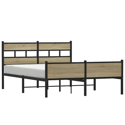Obrázek produktu pro vidaXL Kovová postel bez matrace Sonoma dub 160x200 cm