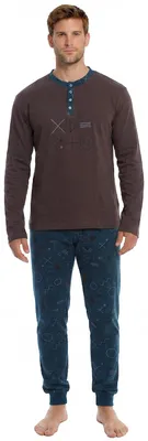 Immagine prodotto di Pigiama uomo Kisses&Love a maniche lunghe in cotone KLP4