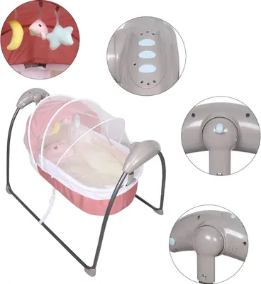 Obrázek produktu pro Elektrická dětská houpačka Deluxe Rocker Baby Rocker Baby Cradle s dálkovým ovládáním (růžová)