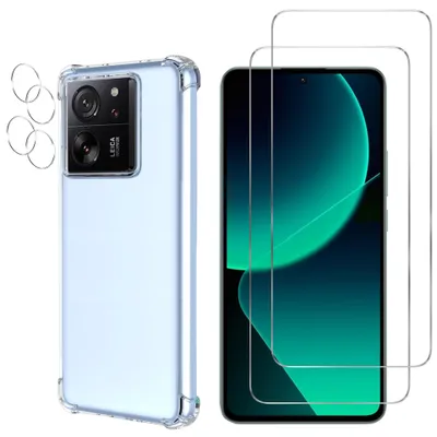 Produktbild von Stoßfeste Hülle für Xiaomi 13T / Xiaomi 13T PRO und 2 gehärtete Displayschutzfolien und 2 Kameraschutzfolien von Phonillico®