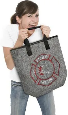 Produktbild von Shopper Tasche Bag Einkaufstasche Filztasche mit Stickmotiv - Feuerwehr - 26131