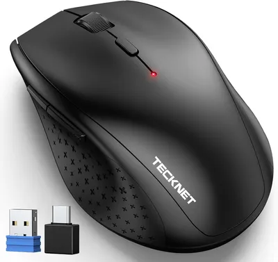 Produktbild von 4800 DPI 2.4G Funkmaus mit USB Empfänger, 30 Monate Batterielaufzeit, Optical Tracking, Wireless Maus mit 6 Tasten für PC Laptop Windows MacBook Linux