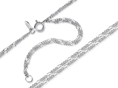 Produktbild von SILBERKETTEN STORE Bauchkette Figaro 1,4mm - 925 Silber, Länge wählbar von 65cm-110cm - 100cm