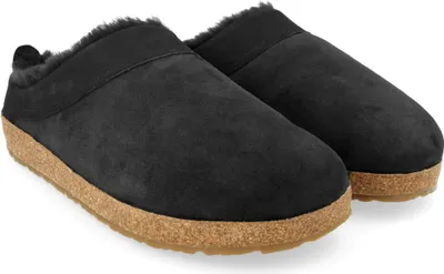 Zdjęcie produktu dla Haflinger kapcie męskie skóra jagnięca chodak Snowbird 713015, rozmiar:43 EU, kolor:Czarny