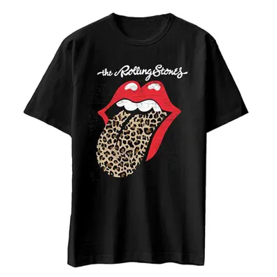 Obrázek produktu pro The Rolling Stones Leopard Print Tongue Black XL Tričko