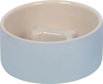 Produktbild von Nobby Anti-Schling-Napf Bone grau/creme, Maße: Ø 18 x 7 cm
