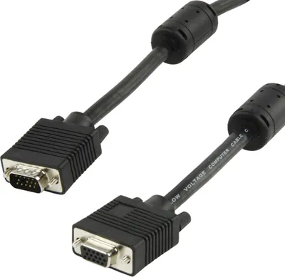 Produktbild von VGA Monitorkabel Verlängerung 5 Meter HighEnd HD15 Stecker Buchse Ferrit 5m
