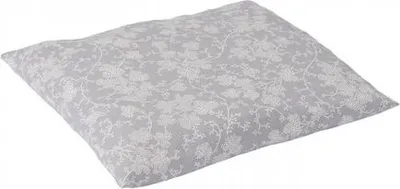 Image de Coussin aux graines de pamplemousse Classico - Coussin chauffant avec motif - 27 x 25 cm - Gris avec fleurs blanches