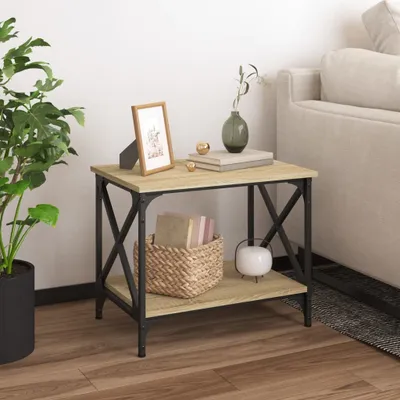 Image de vidaXL Table d'appoint chêne Sonoma 55x38x45 cm Matériau dérivé du bois