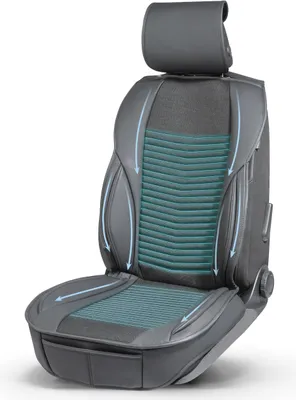 Produktbild von WALSER Premium Sitzauflage Auto Max, Ergonomischer Sitzschoner Auto, Universal Auto Sitzauflagen für bequemes Fahren, Autositzauflage Vordersitze aus 100% Polyester, Sitzbezug Auto Vordersitze