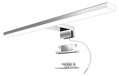 Productafbeelding van Led Spiegellamp Badkamer 40 Cm 10w 820lm 230v Neutraal Wit 4000k, Roestvrij Staal IP44