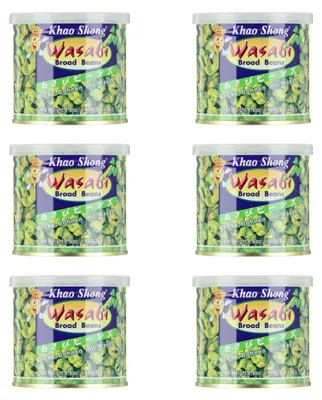 Produktbild von Khao Shong Dicke Bohnen mit scharfem Wasabi überzogen 140g 6er Pack