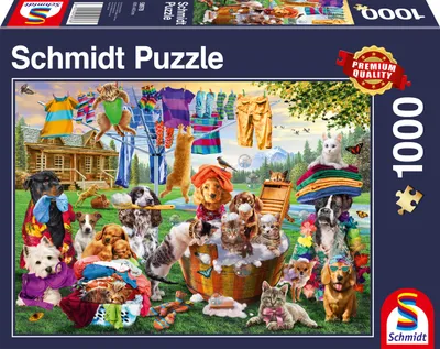 Produktbild von Schmidt Spiele Verrückter Haustiergarten, Standard Puzzle, Erwachsenenpuzzle, 1000 Teile, 58978