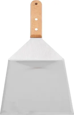 Imagen del producto de Espátula de cocina profesional, con hoja de acero inoxidable apta para uso alimentario. Ideal para pasteles, pizzas, crepes y otros alimentos. Espátula cuadrada, con mango de madera