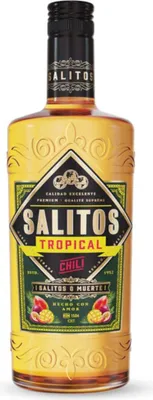 A bottle of Salitos Tropical Chili liquor.