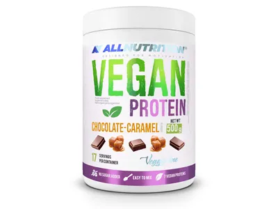 Produktbild von ALLNUTRITION Vegan Protein 500g Schoko-Karamell Veganes Eiweiß Veganes Protein Muskeln