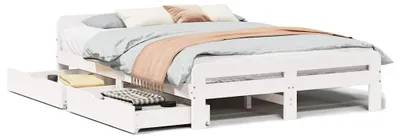 Obrázok produktu pre vidaXL Posteľ z masívu bez matraca biela 140x190 cm borovicové drevo
