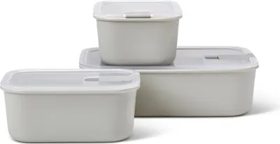 Produktbild von Mepal – Frischhaltedosen set 3-teilig EasyClip – Schüssel mit Deckel & Klickverschluss – Geeignet für Mikrowelle, Dampfgarer, Kühl- und Gefrierschrank – 2 x 700 ml + 1500 ml – Nordic white