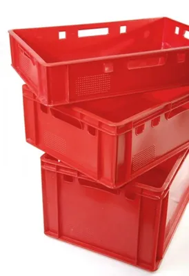 Image de BURI Caisses à viande Caisses Eurobox aptes au contact alimentaire - HDPE caisse de boucherie Boîte de rangement en plastique Bac en plastique Empilable Caisses de stockage