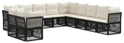 Produktbild von vidaXL Gartensofa-set 11 pcs Schwarz Poly-Rattan