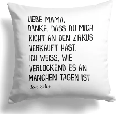 Produktbild von 22Feels Mama Geschenk von Sohn Mutter Kissen Muttertag Geburtstag Weihnachten Deko Frauen Dekoration  Wohnzimmer Schlafzimmer Couch