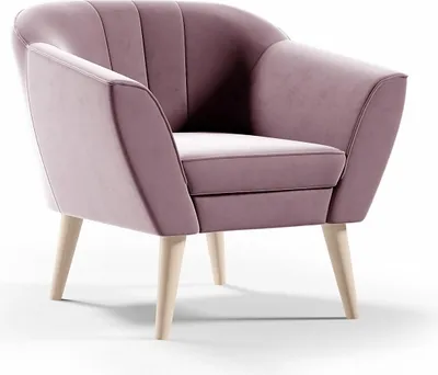 Produktbild von BETTSO Sessel Velvet Relaxsessel mit Holzbeinen Ohrensessel Polstersessel Einzelsofa Fernsehsessel für Wohnzimmer PIRS Rosa