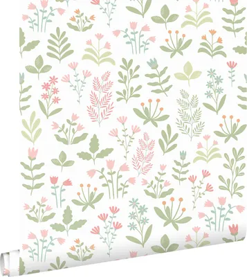 Zdjęcie produktu dla ESTAhome Tapeta kwiaty polne zielonymIróżowym 50 x 900 cm