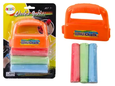Produktbild von Leantoys Kreideset mit Griffen Dicke Straßenkreide Orange 3 Stück