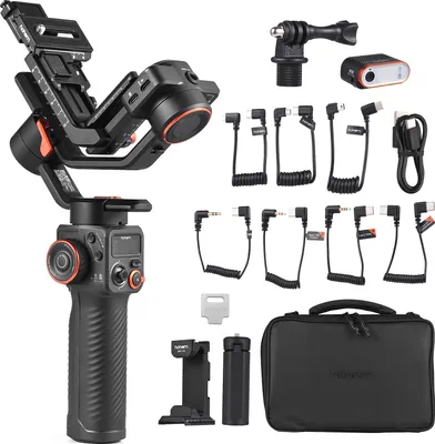 Zdjęcie produktu dla Zestaw iSteady MT2 Kit 3-osiowy stabilizator aparatu Stabilizator gimbal do smartfona Udźwig 1,2 kg Połączenie BT z czujnikiem AI Vision i modułem światła wypełniającego Kompatybilny ze statywem do telefonu Samart Aparat DSLR Aparat bezlusterkowy Canon/Sony/Panasonic/Nikon/Fujifilm