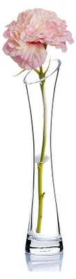 Kunstglas-Vase, klar, handgefertigt, 1 Stück, tropfenförmig
