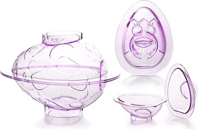Image de Lot de 3 moules à chocolat pour œufs de Pâques Ibili, en silicone, 16-11-8/12-9-6 cm, transparents
