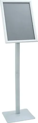 Obrázek produktu pro vidaXL Stojan na plakáty s podstavcem, stříbrný, 32,5 x 27 x 126 cm, z litiny