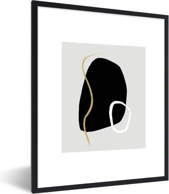 Produktbild von MuchoWow® Gerahmtes Poster Minimalismus - Abstrakt - Design 60x80 cm - Poster mit Schwarzem Bilderrahmen Wandposter Rahmen Foto Bilder - Premium - Wanddeko Wohnzimmer