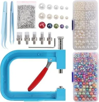 Perlen-Einsetzwerkzeug-Set, 3400 Teile, Handpresse, DIY