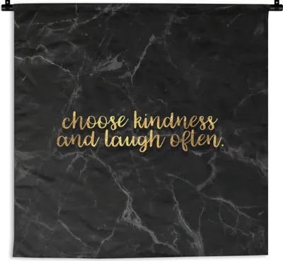 Produktbild von MuchoWow® Wandteppich Wandbehang Zitate - Sprichwörter - Gold - Marmor 150x150 cm Tapisserie Dekoration Wandtuch - Wohnaccessoires - Modernes
