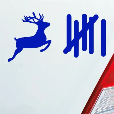 Produktbild von Auto Aufkleber Strichliste Tally List Hirsch Winter Deer 15x8 cm Dunkelblau Sticker Heckscheibenaufkleber