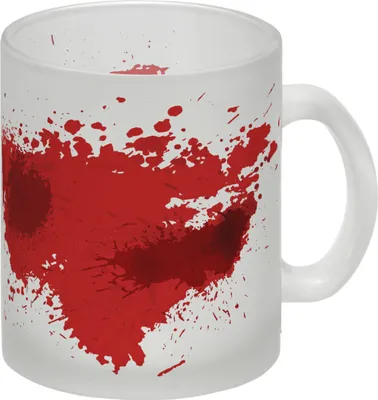 Produktbild von Glas Tasse mit Blutbad Motiv