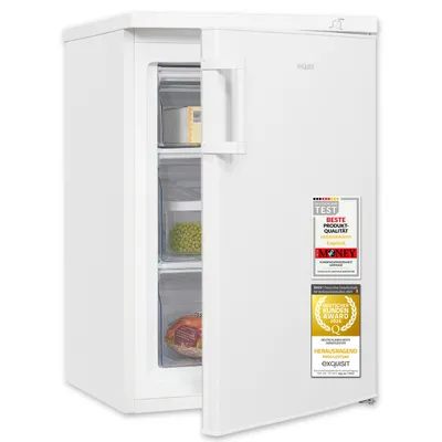 Produktbild von Exquisit Gefrierschrank GS581-H-010E weiß | 85 l Nutzinhalt | 4-Sterne-Gefrierteil | 3 Gefrierschubladen | 84,5 cm Höhe