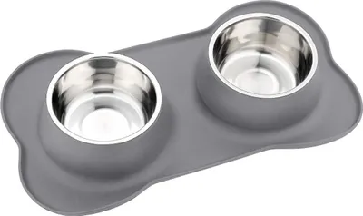 Produktbild von Hundenapf Edelstahl Hundenapf No Overflow Hundefutternapf Rutschfeste Silikonmatte Futternapf Welpenfutternapf Kleine und mittelgroße Hunde,Katzen und Haustiere