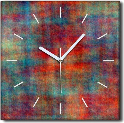 Produktbild von Coloray Uhr auf Leinwand 30x30 cm Wand Uhr Dekoration Wohnzimmer Segeltuch weiße Zeiger -Abstraktion Kunstkunst