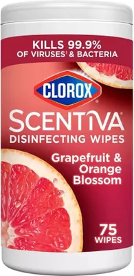 Obrázok produktu pre Clorox | Dezinfekčné obrúsky - Grapefruit a kvet pomaranča - 75 kusov - Antibakteriálne - Šetrné čistenie