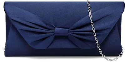 Produktbild von EVEOUT Elegante satijnen strik avondtas met ketting voor vrouwen Bruids clutch handtas Trouwtas portemonnees