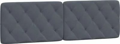 Image de vidaXL Coussin de tête de lit gris foncé 152 cm velours
