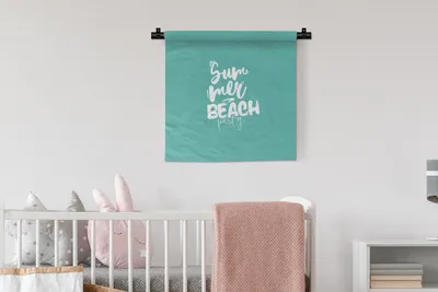 Produktbild von MuchoWow® Wandteppich Wandbehang Sommer - Strand - Blau 60x60 cm Tapisserie Dekoration Wandtuch - Dekorationen - Wand Decke