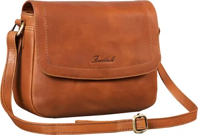 Produktbild von Benthill Handtasche Damen Leder - Umhängetasche aus Rindsleder - Schultertasche aus echtem Leder mit Reißverschluss - Vintage Bag Beutel
