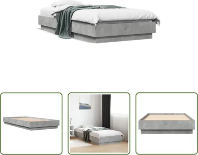 Produktbild von The Living Store Bettgestell Betongrau 90x190 cm Holzwerkstoff