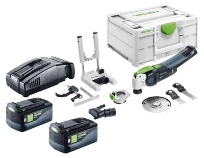 Zdjęcie produktu dla Zestaw podstawowy Festool OSC 18 E – oscylator akumulatorowy 18 V Starlock Max Brushless + 2 akumulatory 5,0 Ah + szybka ładowarka + Systainer