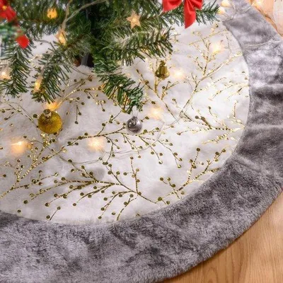 Produktbild von Famanu Weihnachtsbaumdecke 90 cm - Plüsch, Gold